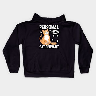 Funny Personal Cat Servant Watercolor Cute Animal Lovers Kids Hoodie